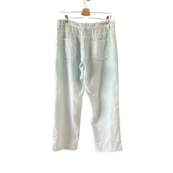 Claudio Milano Baby Blue Linen Crop Pants 32 - Picture 9 of 9